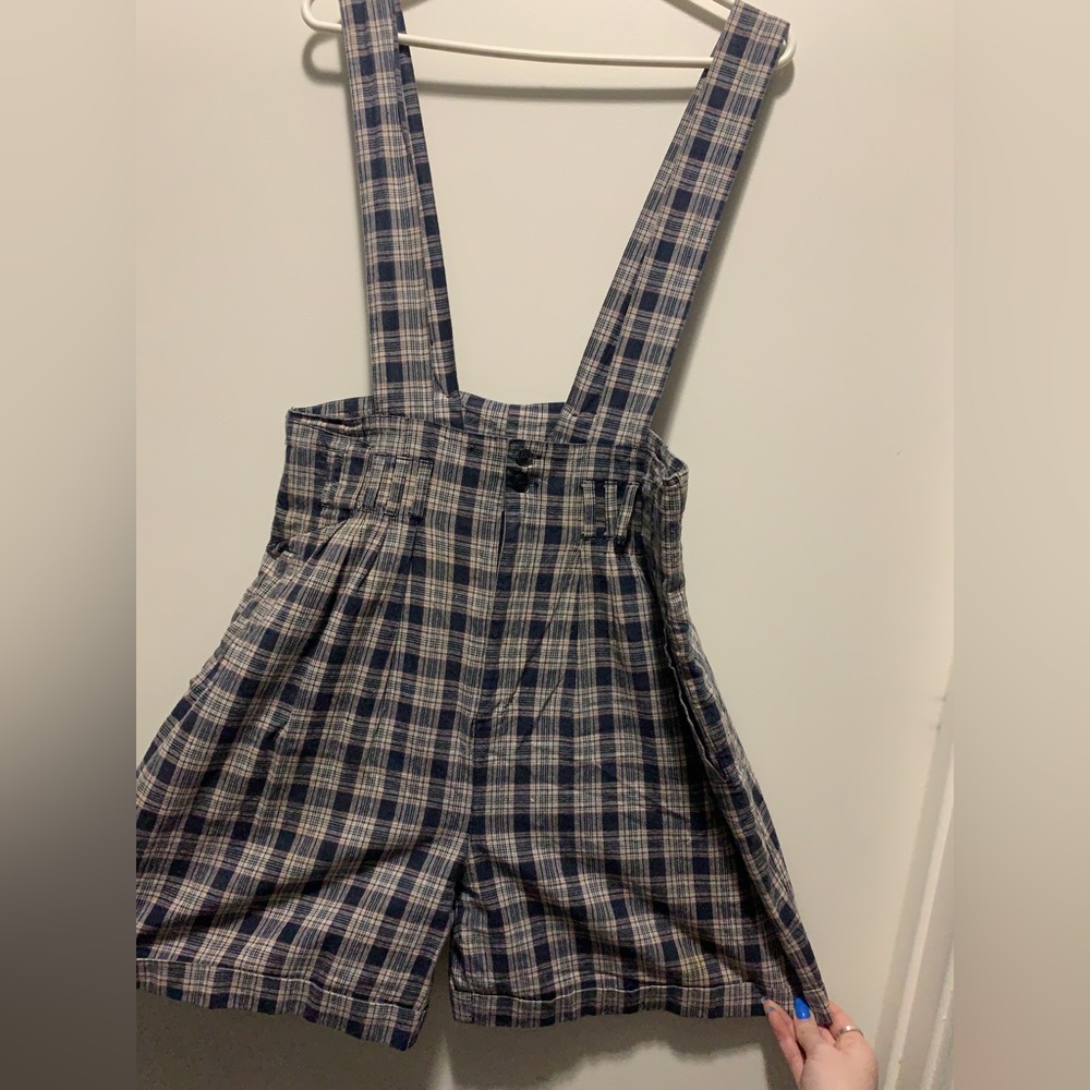 Vintage Flannel Overall Shorts